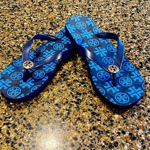 TORY BURCH FLIP FLOPS BLUE SIZE 8